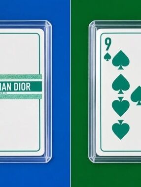 NWOT Christian Dior Paris 9 Hearts & 9 Spades Playing Cards Set of 2